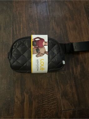 Lole Quilted Black Belt Bag with Adjustable Strap